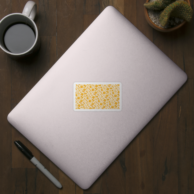 Pattern - assorted pasta shapes on pale yellow by AtlasMirabilis